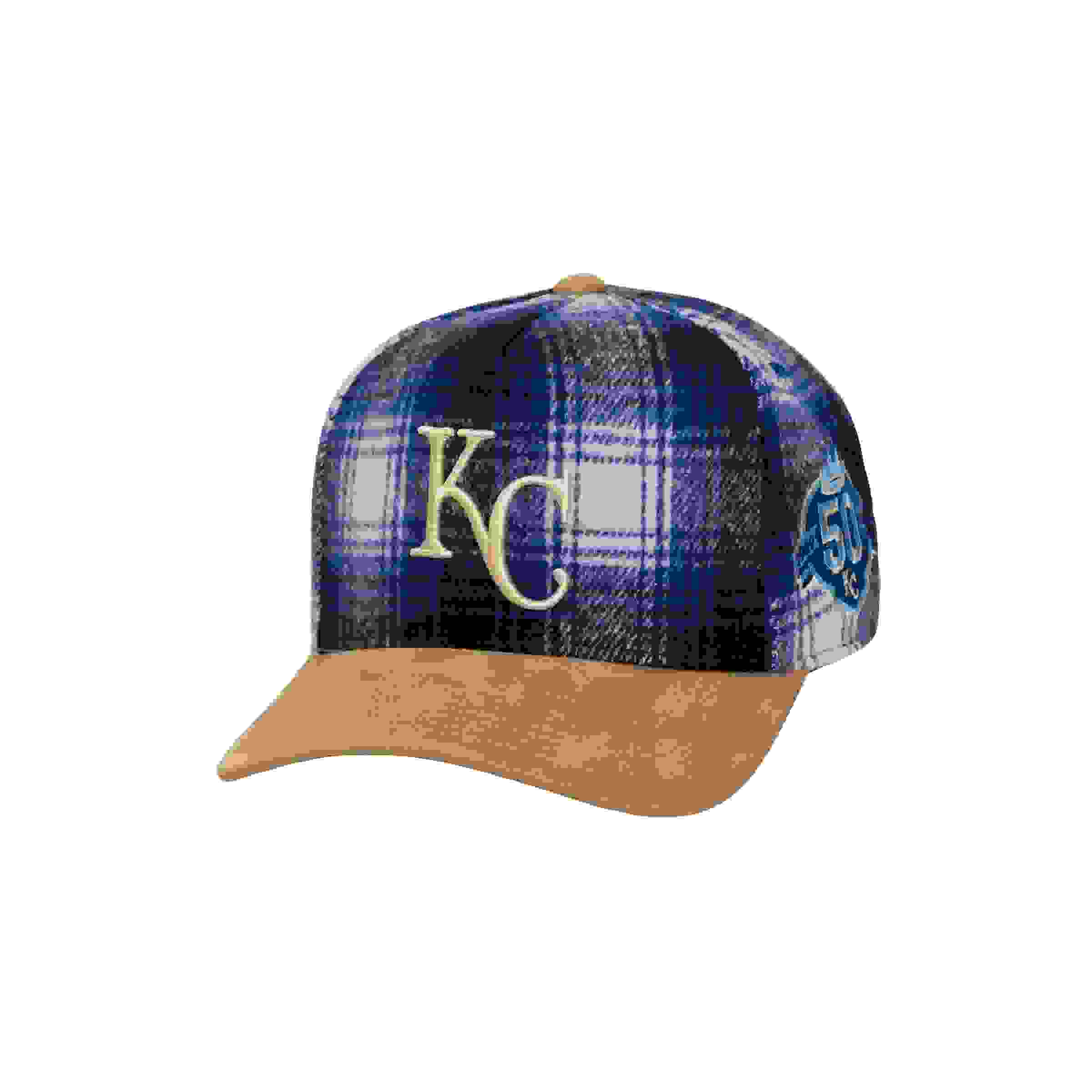 Mitchell & Ness Kansas City Royals Plaid Royal Snapback Hat